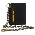 thumbnail image 3 of Men's RFID Blocking Trifold Vintage Leather Biker Chain Wallet With Snap Closure, 3 of 29