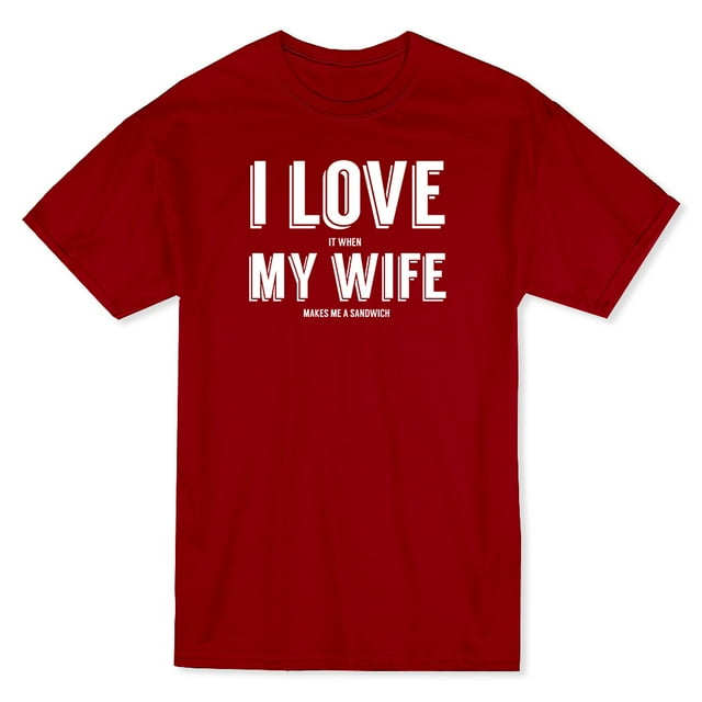 T-shirt Rouge Cardinal Homme Citation Graphique J'aime Ma Femme