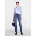 thumbnail image 3 of Scenario Women's Plaid Shirt with Long Puff Sleeves, Sizes XS-XXXL, 3 of 6