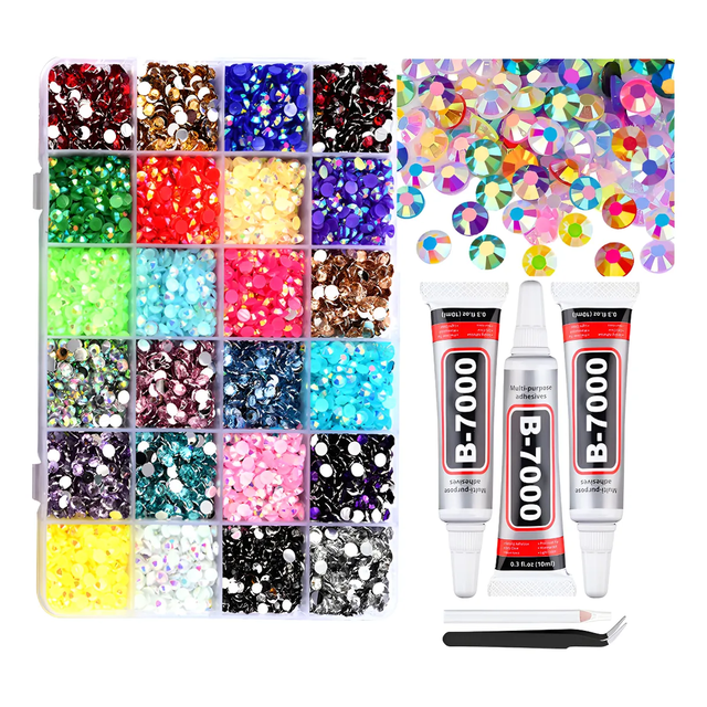 Kit Uñas Piedras Para Uñas Cristales Con Pegamento Xtellar multicolor