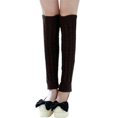 

wybzd Women s Plush Socks Spring and Autumn Leg Warmers Knitted Ribbed Socks Girls Loose Casual Leggings Socks Coffee One Size