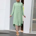 thumbnail image 2 of Women's Long Sleeve Button Down Abaya Casual Dress Dubai Outfits, 2 of 2