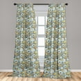 thumbnail image 2 of Floral Window Curtains, Falling Leaves and Flowers Botanical Nature Autumn Concept Watercolor Art, Lightweight Decor 2-Panel Set with Rod Pocket, Pair of - 28"x84", Marigold Blue Grey, by Ambesonne, 2 of 3