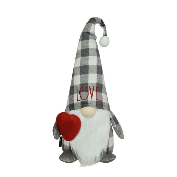 Rae Dunn gnome de Noël Amour - Figurine en Peluche de 19 Pouces avec Chapeau en Feutre - Ornements Mignons et Décorations de Vacances pour la Maison et le Bureau