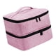 thumbnail image 3 of Bolsa de transporte, bolsa de almacenamiento, estuche organizador de esmalte de uñas de viaje, bolsillo con cremallera para maquillaje Rosa, 3 of 8