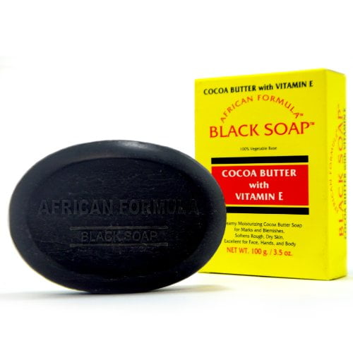 African Formula Black Soap Box 3.5oz With Cocoa Butter & VitaminE
