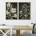 thumbnail image 4 of IDEA4WALL Framed Canvas Print Wall Art Set Elegant Botanical Beige Florals in Dark Illustration Minimalism Nature Plants Pattern Modern Art Wall Decor Nordic for Home Decor - 24"x36"x2 Natural, 4 of 5