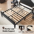 thumbnail image 5 of Sailvan Solid Bed Frame, Queen Bed Frame, Wooden Platform Bed Frame with Headboard & 12" Under Storage, Queen Bed with Wood Slats/No Box Spring Needed/Noise Free/1200lbs Capacity, Black, 5 of 9