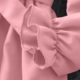 thumbnail image 6 of OGLCCG Vintage Dresses for Girls Retro Long Puff Sleeve Front Bow Tie Midi Dress with Hat Button Up Elegant A-Line Party Holiday Dresses 8-13 Years, 6 of 7
