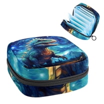 Starry Dinosaur Sanitary Napkin Storage Bag Makeup Pouch for Purse, Small Sanitary Napkin Disposal Bags, in Velvet, Sponge, Oxford Fabric, 4.7x6.6x6.6 in