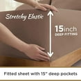 thumbnail image 6 of DESTINY CRESCENT BEDDING 3-Piece 1800 Thread Count Brown Solid Print Microfiber Brushed Sheet Sets, Twin-XL - Hypoallergenic, 6 of 7
