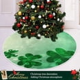 thumbnail image 6 of FMSHPON Clover Leaves Xmas Christmas Tree Skirt Stand Mat for Holiday Party Decoration Indoor Outdoor 48 inches, 6 of 6