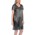 thumbnail image 3 of Women's Satin Silk Short Sleeve Sequins Nightgown By EZI, 3 of 4