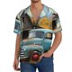 thumbnail image 1 of Balery Vintage Truck Farm Scene Camisa Casual de Manga Corta con Botones para Hombre, Texturizada, Estilo Cubano, para Playa, Verano-XX-Large, 1 of 5