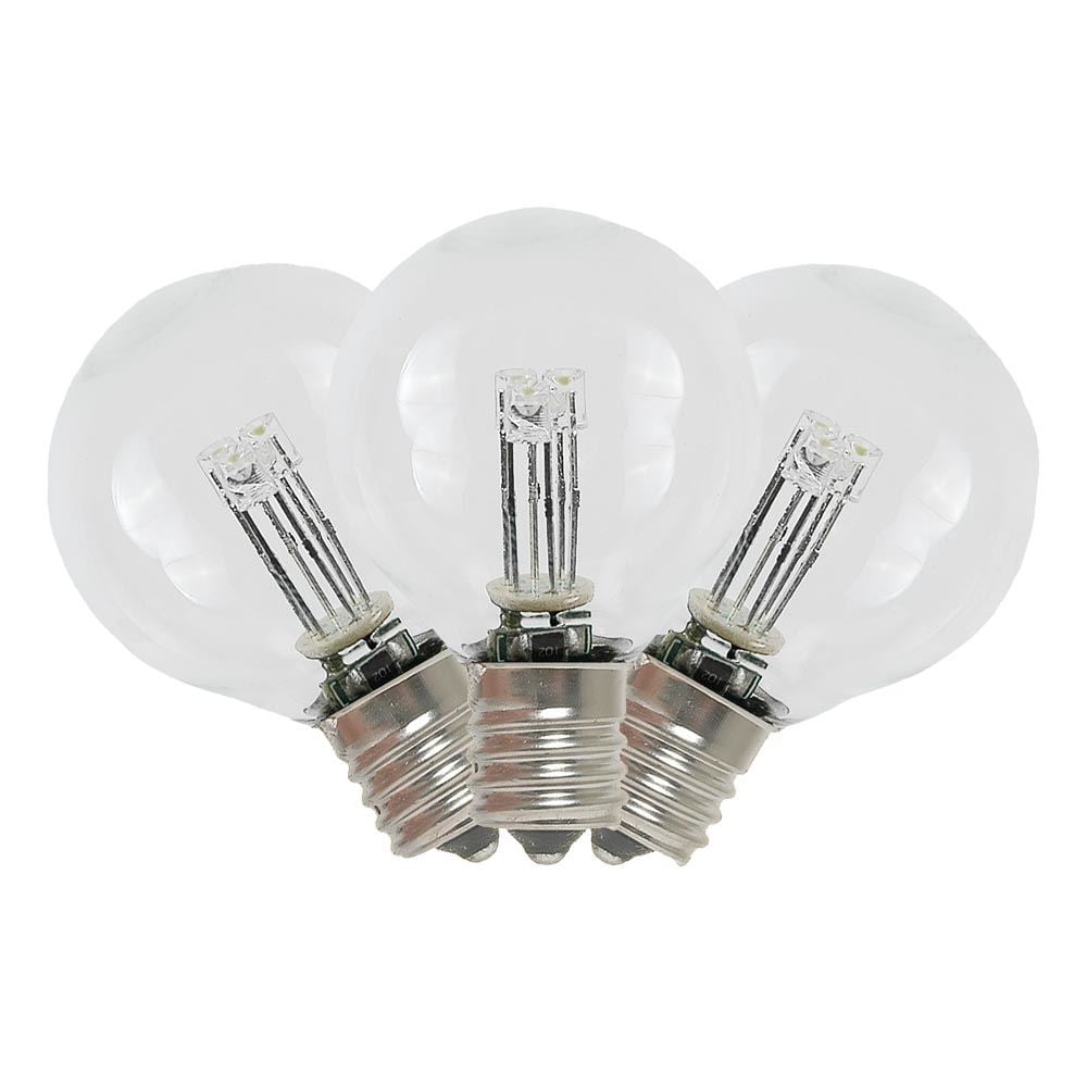 Novelty Lights Pure White Glass G30 Globe Hanging LED String Light Replacement Bulbs E12 Candelabra Base