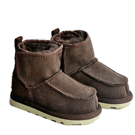 

Kids Winter Snow Boots Fur Lined Non-Slip Warm Hook And Loop Baby Toddler Shoes