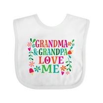 Inktastic Grandma Grandpa Love Me Girls Girls Baby Bib