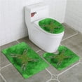 thumbnail image 1 of ABPHQTO Mariposa verde abstracta en textura verde Juego de alfombras de baño de 3 piezas Alfombra de baño Alfombra de contorno y tapa de inodoro ABPHQTO Cont-CHAPPLE-10843, 1 of 2