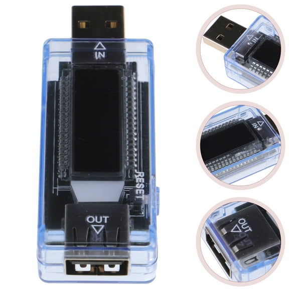 FUTUREORYY 1Pack Electrical Tester Multimeter Usb Volt Meter Transparent Blue LCD Display for Home Use