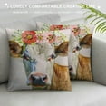 thumbnail image 3 of Shiartex Flower Leaves Animal Pillow Covers  Cute Baby Cow Farmhouse Spring Decorative Throw Pillow CasesHome Kids Room Sofa Couch Decor Cushion Cover, 3 of 5