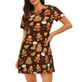 thumbnail image 1 of Fotbe Christmas Gingerbread Cookies Bata de Dormir para Mujer con Estampado, Camisón de Algodón de Manga Corta, Ropa de Dormir Casual, 1 of 6