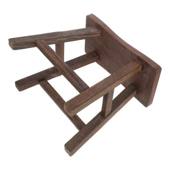 MIPCASE Solid Wooden Foot Stool Light Brown Compact Step Stool for Home Settings