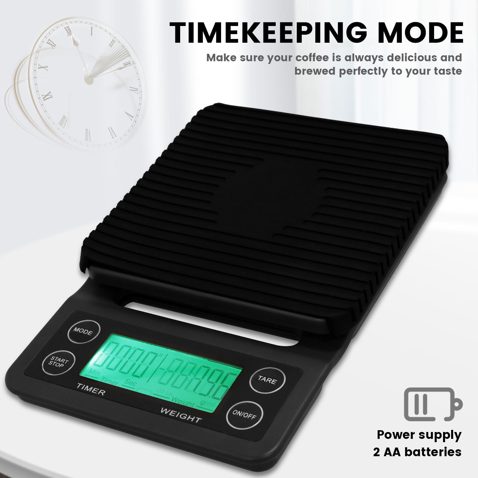 HUGERSTONE Digital Coffee Scales Kitchen Scales With Timer Weighing Espresso Scales For Monitoring Weight Time Cooking Scales Electric Food Scale
