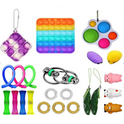 Push Pop Bubble Fidget Toy Mini Sensory Fidget Toy Keychain, Stress Relief Hand Toys for Kids Adults Anxiety Autism