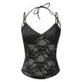 thumbnail image 5 of Women Lace Trim Top LowCut Spaghetti Strap Camisoles Square Neck Backless Crop Tops Going Out Tank Top Sports Bra Top Pack plus Size Silk Camisole for Women Girls Bra Camisole for Women Camisole for, 5 of 5