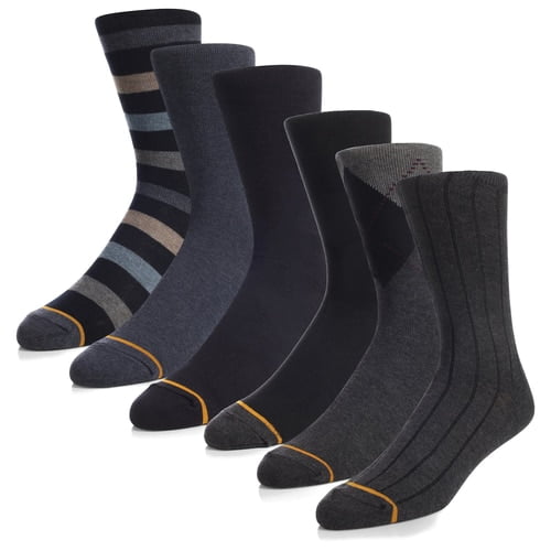 GOLDTOE 6 Pack Gold Toe Men's Assorted Soft Premium Cotton Blend