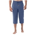 thumbnail image 3 of Xcmzpl Mens Capri Pajama Pants Lightweight Moisture Wicking Loungewear Breathable Comfortable Pjs Pant Sleepwear Summer Blue S, 3 of 9