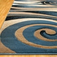 thumbnail image 4 of Allstar Blue Woven Hand Carved Floral Spiral Design Area Rug (7' 9" x 10' 5"), 4 of 5