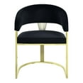 thumbnail image 2 of Pemberly Row 19" Hollow Back Velvet & Metal Side Chair in Black/Gold, 2 of 6