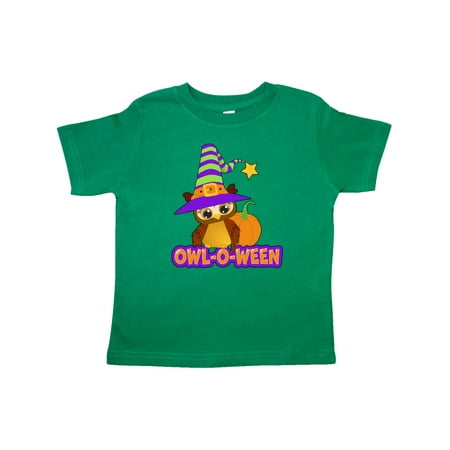 

Inktastic Owl-o-Ween- Cute Halloween Owl in Witch Hat with Pumpkin Gift Toddler Boy or Toddler Girl T-Shirt