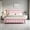 Pink, variant on 4 EVER WINNER Twin Bed Frame, Velvet Upholstered Bed Frame with Diamond Headboard, Black Bed Frame Twin Size , Black