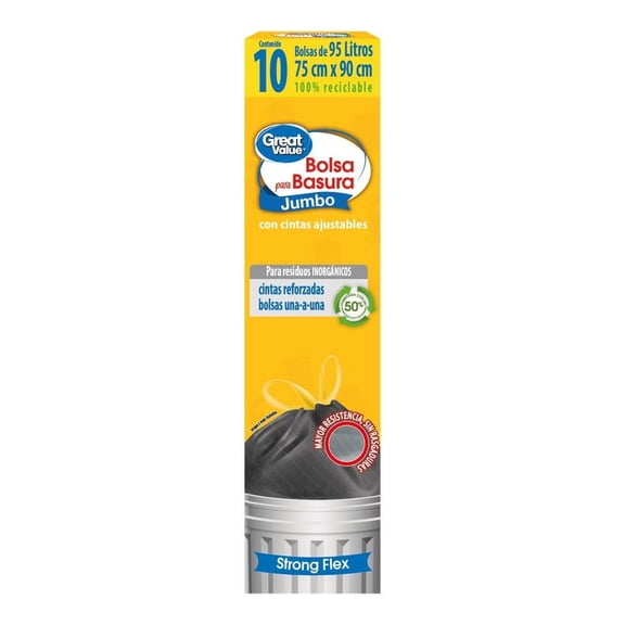 Bolsas Great Value Jumbo 10 piezas