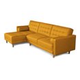 thumbnail image 3 of Sofá Cama Modular Reversible de Lino Mostaza Beehive Memory Foam Modelo Chiara Makora, 3 of 8