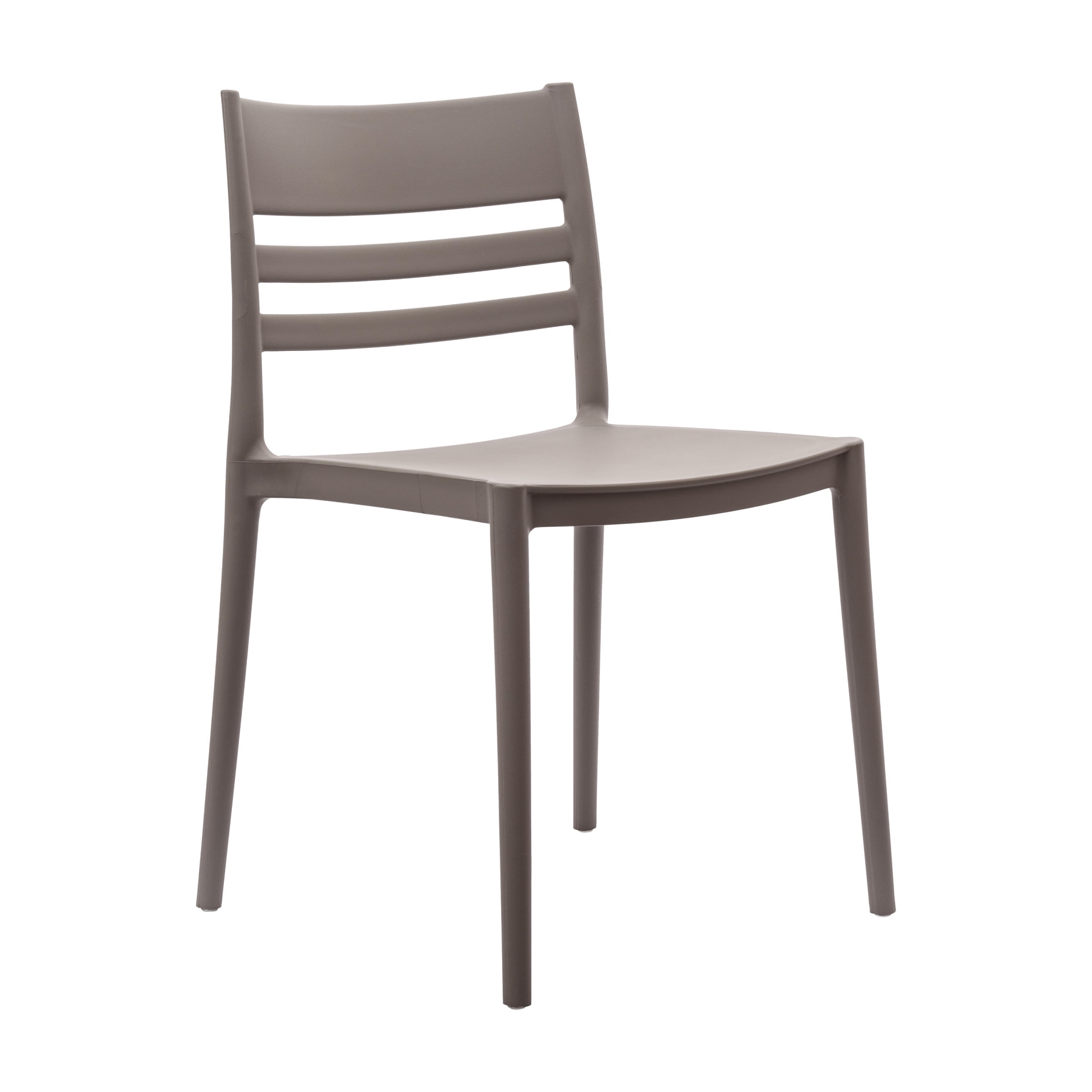 Flash Furniture Bridgeport  Stacking Patio Chair Slatted Backrest in Gray (DHF317APPGRY)