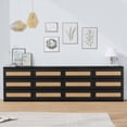 thumbnail image 3 of Eastvita Commode en Rotin à 6 Tiroirs pour Chambre et Garde-Robe - Double Commode en Bois, 3 of 8
