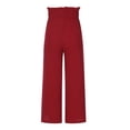 thumbnail image 3 of hirigin Women Ruffled Wide-leg Pants, Summer Casual Loose High Waist Solid Color Trousers, 3 of 4