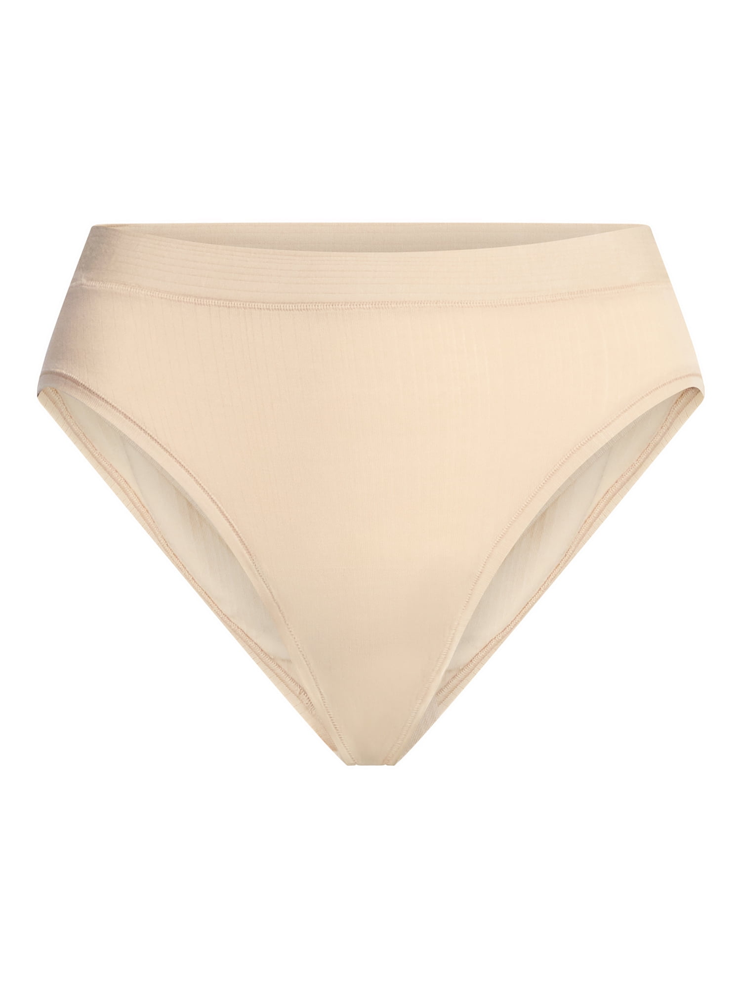 Joyspun Women's Ribbed Modal High Cut Brief Panties, 3-Pack, Sizes XS-3XL