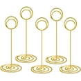 thumbnail image 3 of 10 Pack 8.75 inch Tall Table Number Holders Place Card Holder Table Picture Holder Wire Photo Holder Clips Picture Memo Note Photo Stand (Gold), 3 of 12