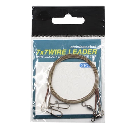 Splihome 2X Fishing Steel Wire Leader Line with Swivel Duo-Lock Snap for Predatory Fish