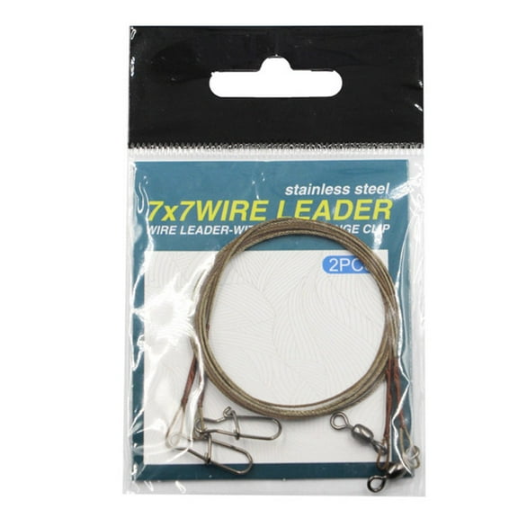 Splihome 2X Fishing Steel Wire Leader Line with Swivel Duo-Lock Snap for Predatory Fish