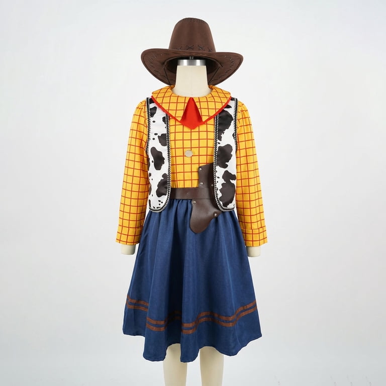 birthday western dress Cowgirl Costume for Girls Up Outfit Summer Party Dress for Halloween Cosplay Cowboy Theme Apparel with Vest and Skirt Set,Size 120 chic women clothing