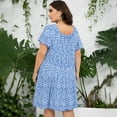 thumbnail image 2 of Plus Size Summer Dress Womens Plus Size Clothing Square Neck Dress Ruffle Sleeve Plus Size Dress, 2 of 3