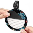 thumbnail image 2 of Christmas Snowflakes Set of 2pcs PU Leather Round Suitcase Tags with Privacy Cover and Name ID Tag - Ideal for Travel Luggage, Handbags, Backpacks, School Bags, 2 of 6
