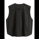 thumbnail image 4 of Chaleco Informal con Cremallera para Mujer, Estilo Cargo, Extragrande, con Dobladillo Fruncido, Sin Mangas, Chaquetas y Tops. Negro L, 4 of 7