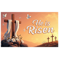 thumbnail image 6 of LUUFILx Easter Wall Banner Backdrop Cross He is Risen Religious Background Spring Celebration Church Decoration Photography Props Christian Decor, 6 of 8