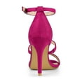 thumbnail image 2 of BLISSFUL STEP Women's Shoes Faux Suede Stiletto High Heel Open Toe Adjustable Ankle Strap Sandals  Hot Pink 9, 2 of 7